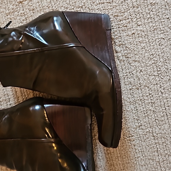 Stuart Weitzman Leather Wedge Boots - Picture 8 of 9